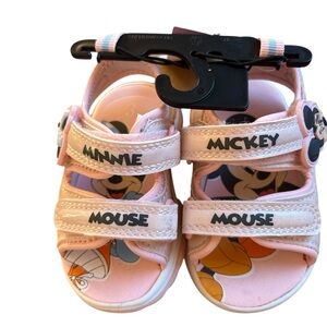 Minnie Mickey Mouse Disney Pink Sandals Size 3